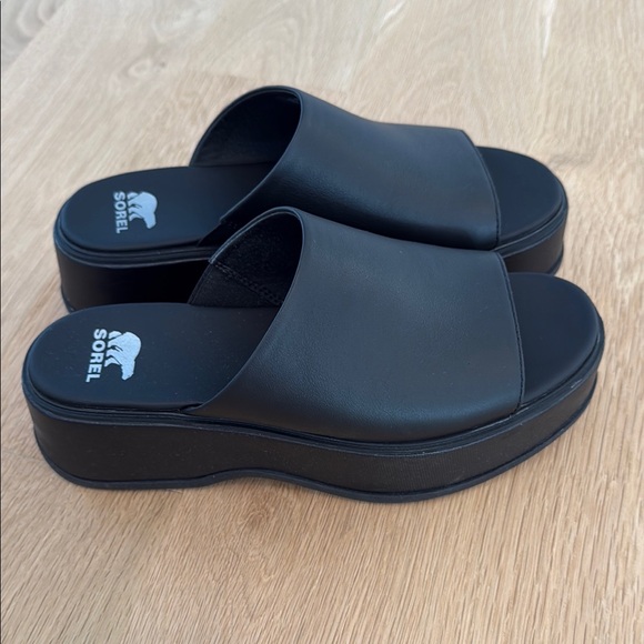 Sorel Black Slide Sandals - Picture 4 of 5